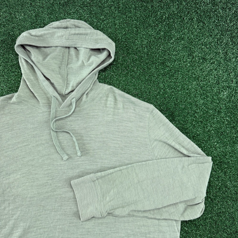 Faherty Hoodie Shirt Mens Green Organic Cotton Lightweight Pullover XXL Green